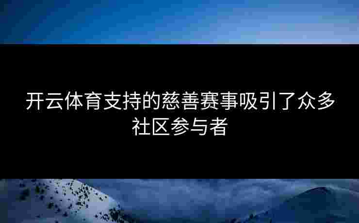 开云体育支持的慈善赛事吸引了众多社区参与者