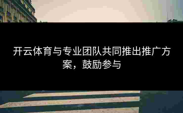 开云体育与专业团队共同推出推广方案，鼓励参与