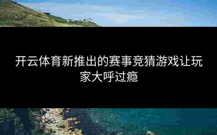 开云体育新推出的赛事竞猜游戏让玩家大呼过瘾